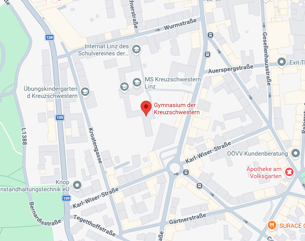 Google Maps Ansicht unserer Schule